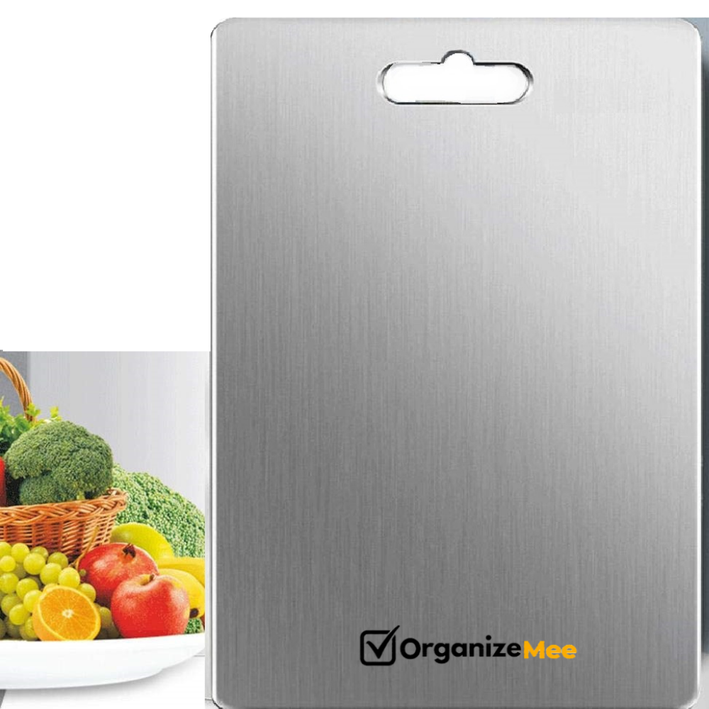 Medium Stainless Steel Chopping Cutting Board  : 1 Year With Warranty, Toxin-free - OrganizeMee