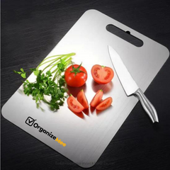 Large Stainless Steel Chopping Cutting Board  : 1 Year With Warranty, Toxin-free - OrganizeMee