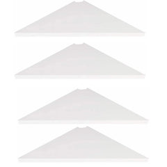 Set 4 White Corner Shelf for Living Room Versatile Stand Wall-Mounted Shelves