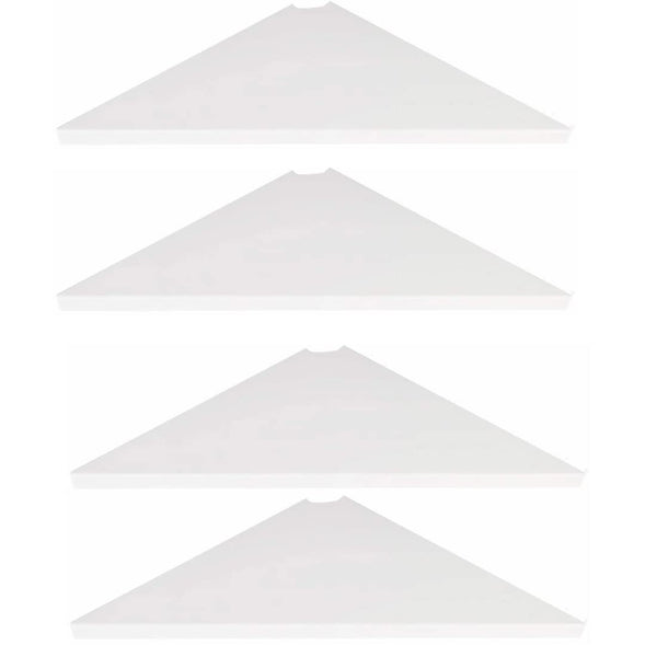 Set 4 White Corner Shelf for Living Room Versatile Stand Wall-Mounted Shelves