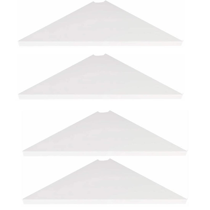 Set 4 White Corner Shelf for Living Room Versatile Stand Wall-Mounted Shelves