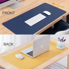 Reversible Vegan Leather Desk Mat | Large Mouse & Laptop Pad | Waterproof & Edge-Stitched