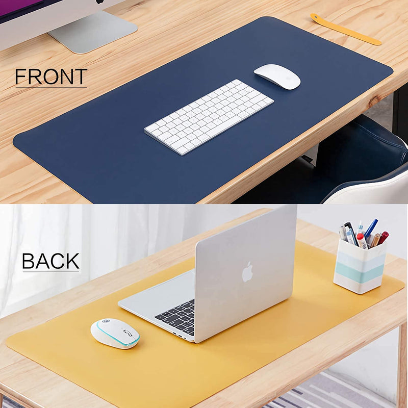 Reversible Vegan Leather Desk Mat | Large Mouse & Laptop Pad | Waterproof & Edge-Stitched
