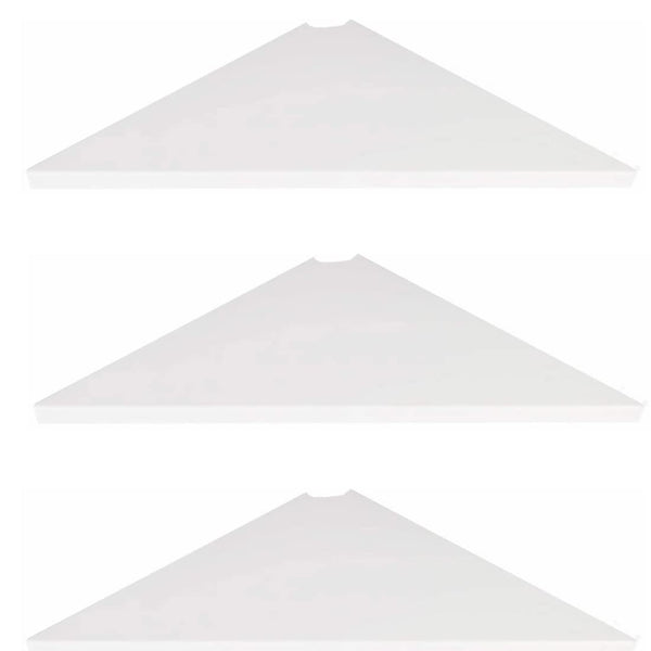 Set 3 White Corner Shelf for Living Room Versatile Stand Wall-Mounted Shelves