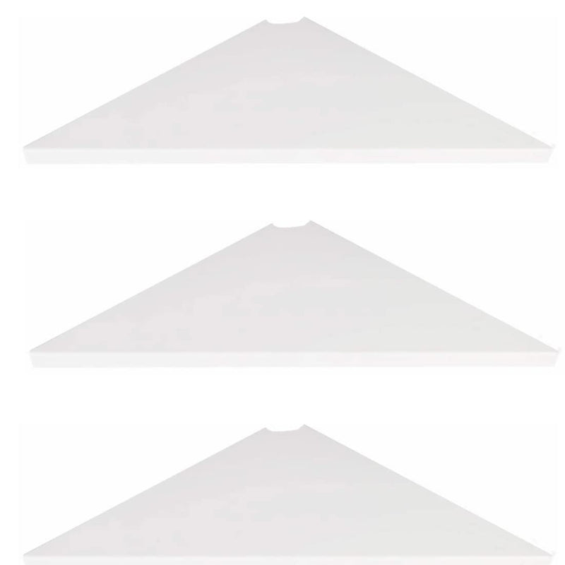 Set 3 White Corner Shelf for Living Room Versatile Stand Wall-Mounted Shelves