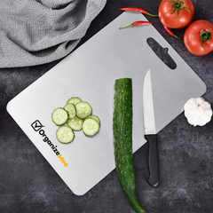 Large Stainless Steel Chopping Cutting Board  : 1 Year With Warranty, Toxin-free - OrganizeMee