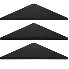 Set 3 Black Corner Shelf for Living Room Versatile Stand Wall-Mounted Shelves and