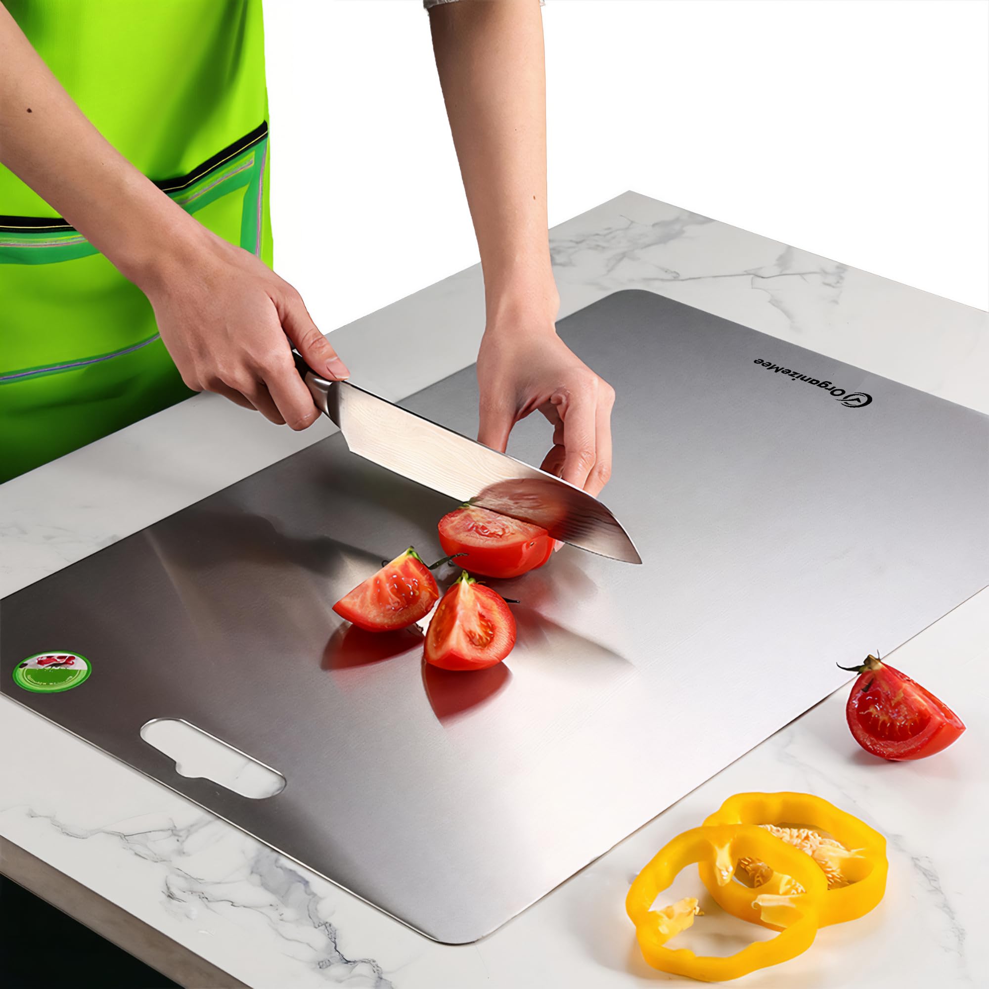 Stainless Steel Cutting Board for Kitchen - Premium Vegetable and Fruit Cutting