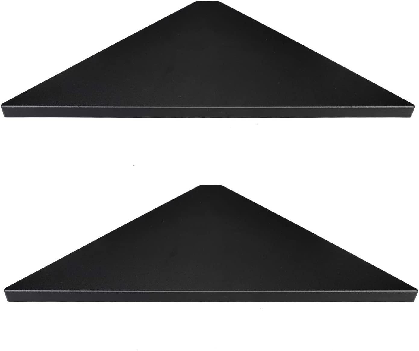 Triangular Floating Black Metal Wall Corner Shelf For Security Cameras, Speaker, Webcam - OrganizeMee