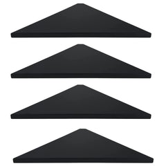 Set 4 Black Corner Shelf for Living Room Versatile Stand Wall-Mounted Shelves