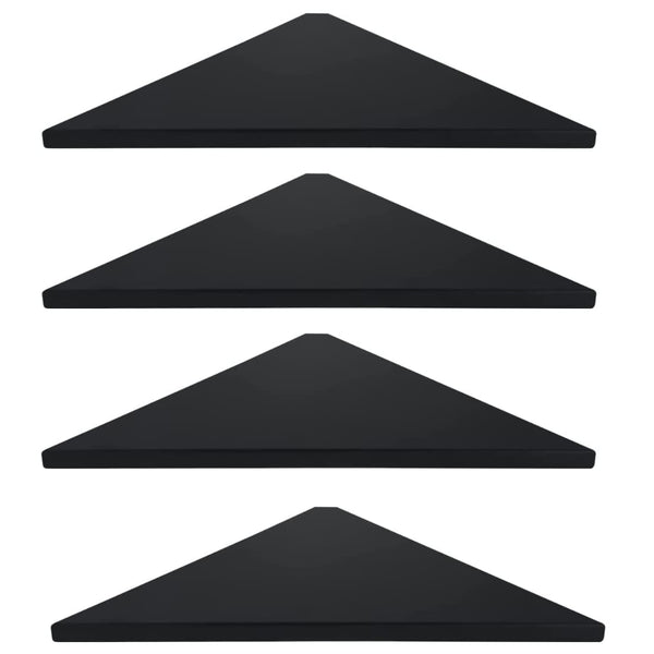 Set 4 Black Corner Shelf for Living Room Versatile Stand Wall-Mounted Shelves