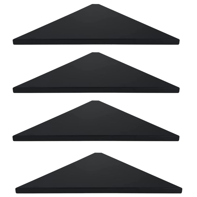 Set 4 Black Corner Shelf for Living Room Versatile Stand Wall-Mounted Shelves