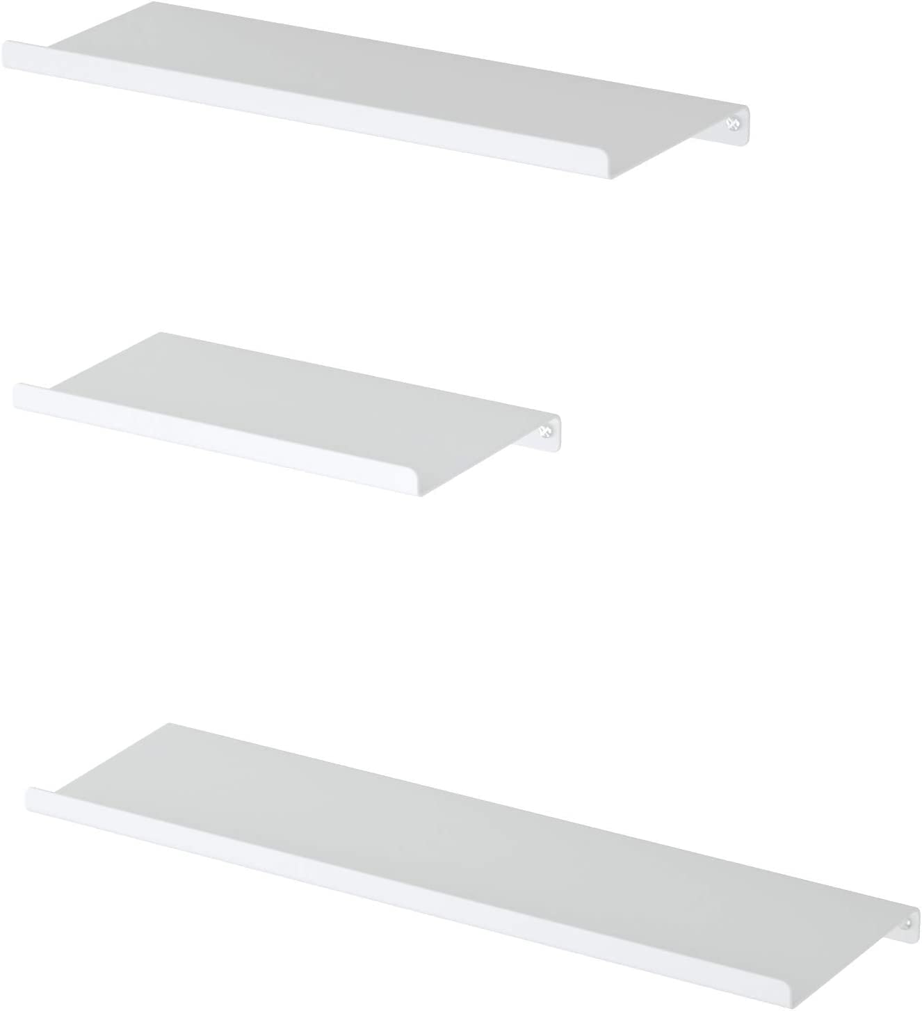 White Metal Shelf 9"13"17" Set Of 3 Floating  For Security Cameras, Speaker, Webcam - OrganizeMee