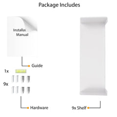 Office Files Magazines Book Organizer Metal Floating Shelf | Multipurpose Racks For Home & Office | White - OrganizeMee