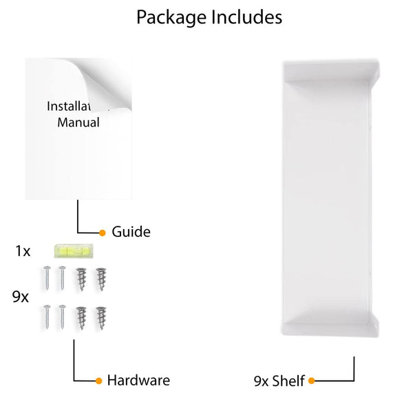 Office Files Magazines Book Organizer Metal Floating Shelf | Multipurpose Racks For Home & Office | White - OrganizeMee