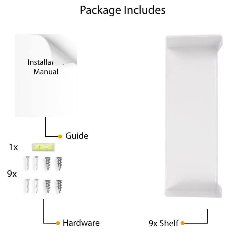 Office Files Magazines Book Organizer Metal Floating Shelf | Multipurpose Racks For Home & Office | White - OrganizeMee