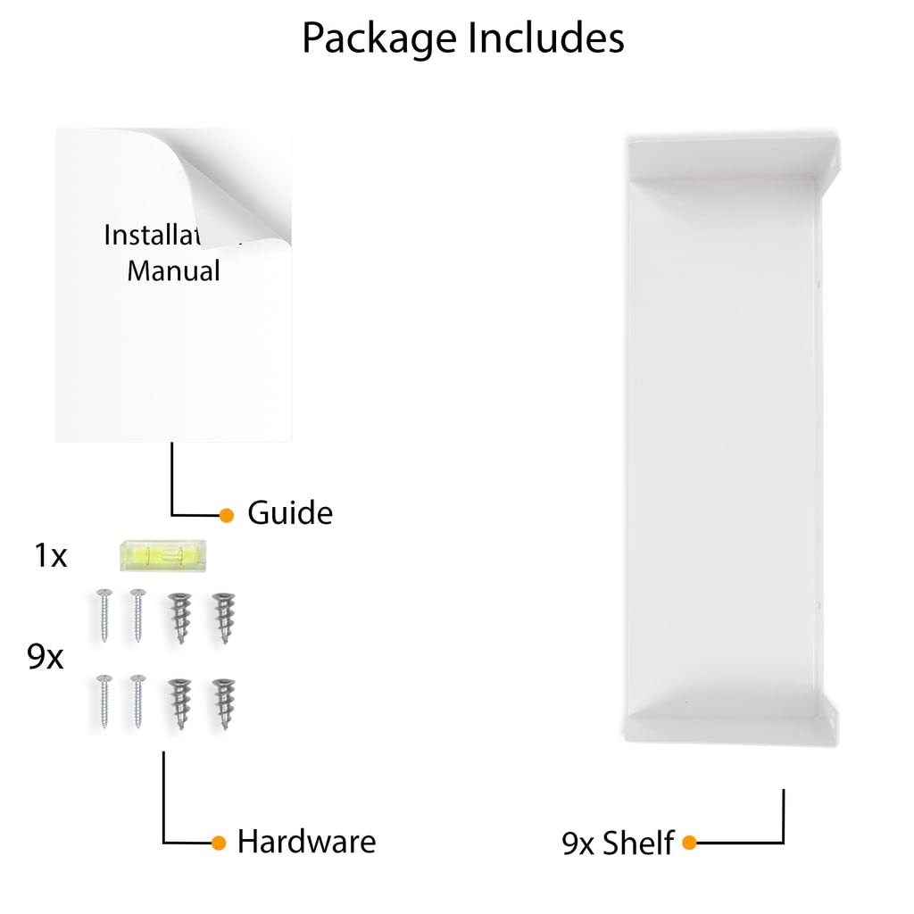 Office Files Magazines Book Organizer Metal Floating Shelf | Multipurpose Racks For Home & Office | White - OrganizeMee