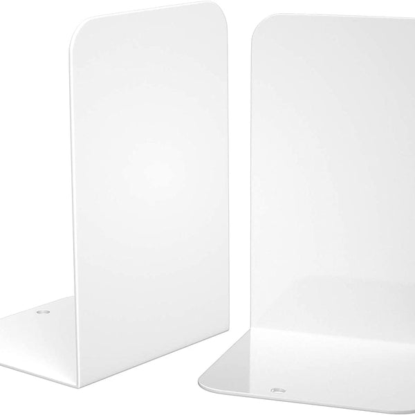 Office Files Magazines Book Organizer Bookends Pair For Home & Office | White - OrganizeMee