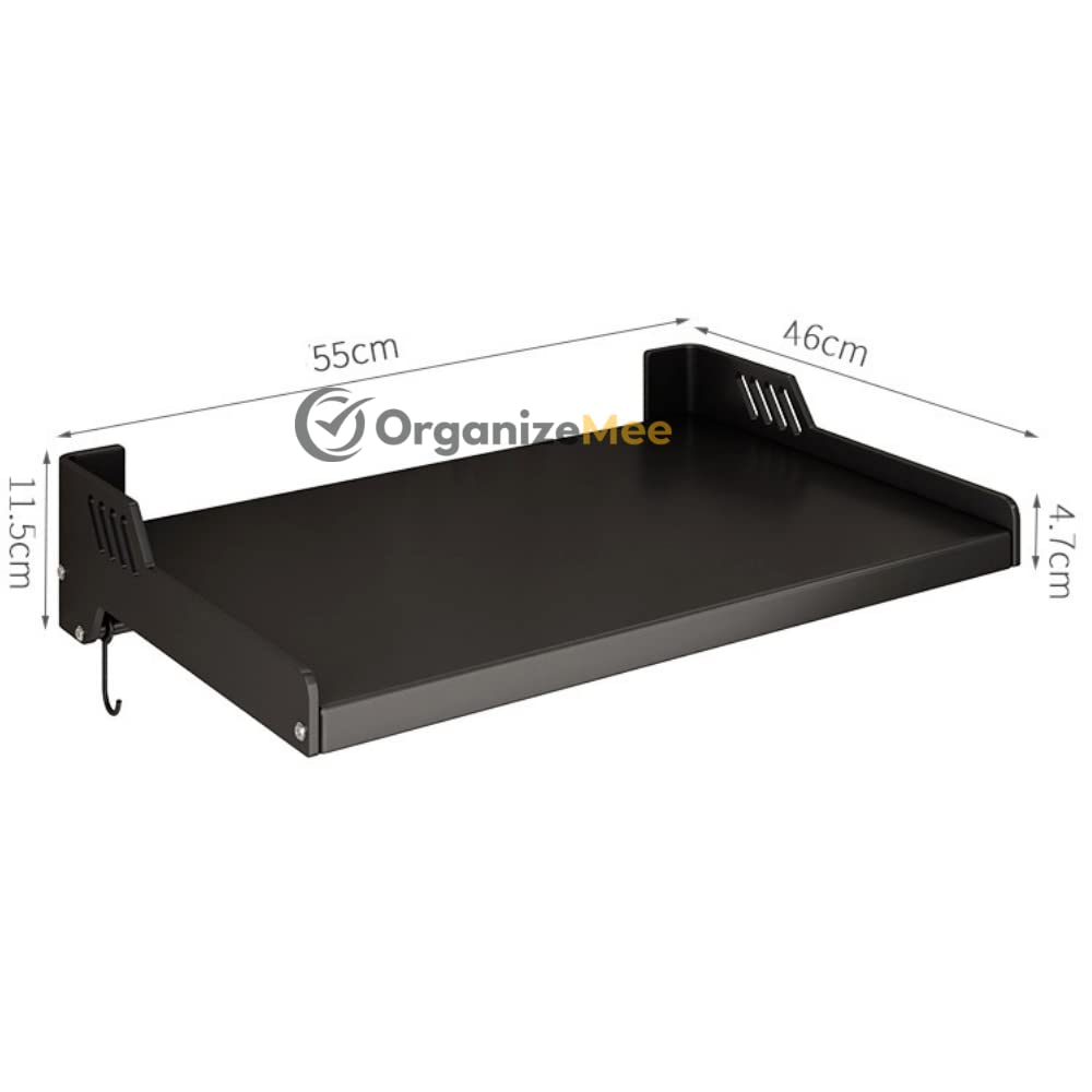 Single Stage Carbon Steel Microwave Wall Shelf Stand Organizer with Accessories - OrganizeMee