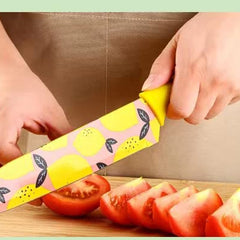 Vegetable Big Printed Yellow Sharp Edge Knife For Kitchen | Chopping Chakoo - OrganizeMee
