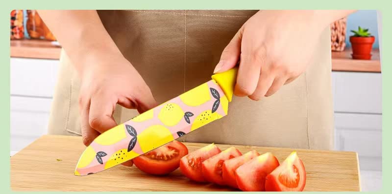 Vegetable Big Printed Yellow Sharp Edge Knife For Kitchen | Chopping Chakoo - OrganizeMee