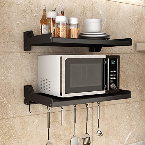 Alloy Steel Microwave Oven Wall Shelf Stand Kitchen OrganizerRacks and Shelves
