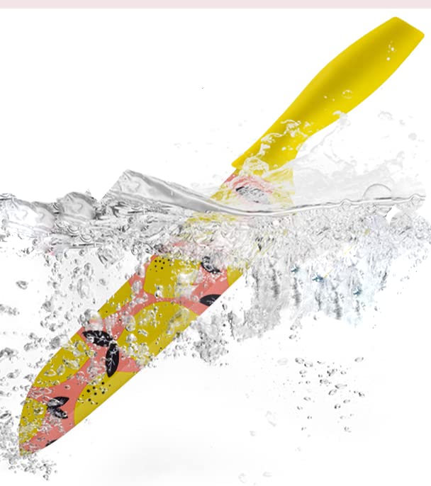 Vegetable Big Printed Yellow Sharp Edge Knife For Kitchen | Chopping Chakoo - OrganizeMee