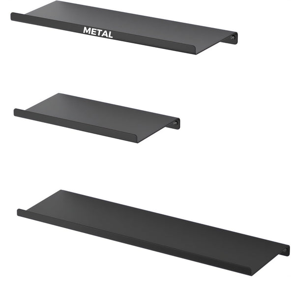 OrganizeMee® Metal Floating Shelf for Wall Set of 3 Floating Metal Shelves (17