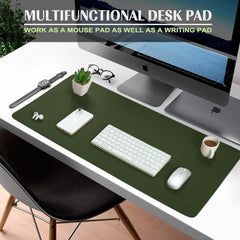 Reversible Vegan Leather Desk Mat | Large Mouse & Laptop Pad | Waterproof & Edge-Stitched