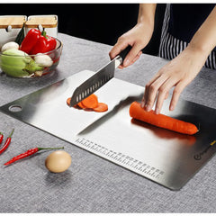 Anti-Skid Silicone Bumper Stainless Steel Chopping Board
