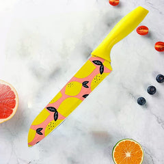 Vegetable Big Printed Yellow Sharp Edge Knife For Kitchen | Chopping Chakoo - OrganizeMee