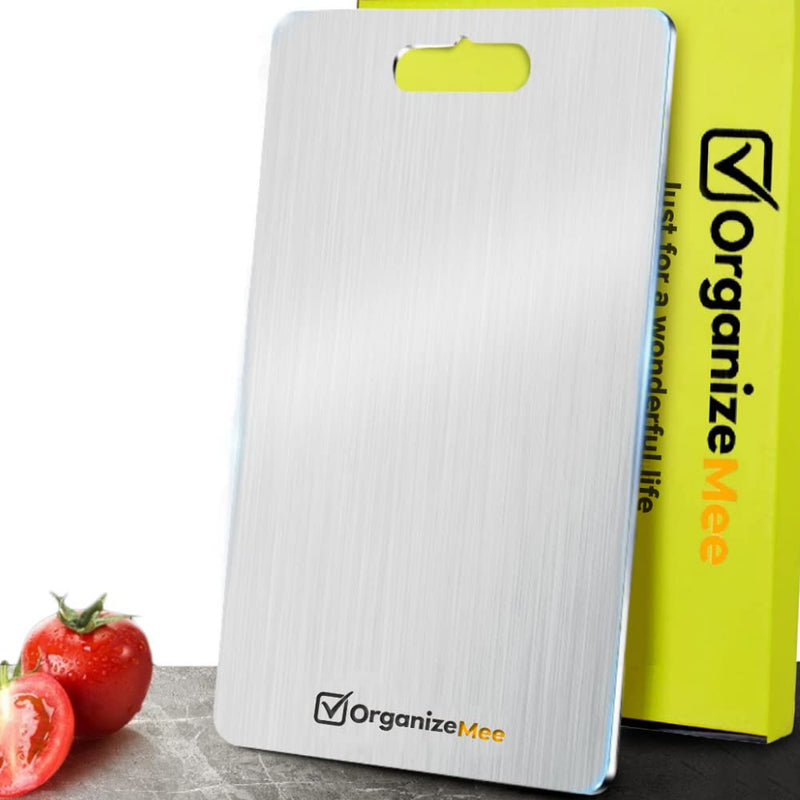 Medium Stainless Steel Chopping Cutting Board  : 1 Year With Warranty, Toxin-free - OrganizeMee