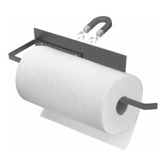 Grey Set 1 Black Magnetic Towel Holder | Kitchen Tissue Roll Holder Aluminium Foil Roll Plastic