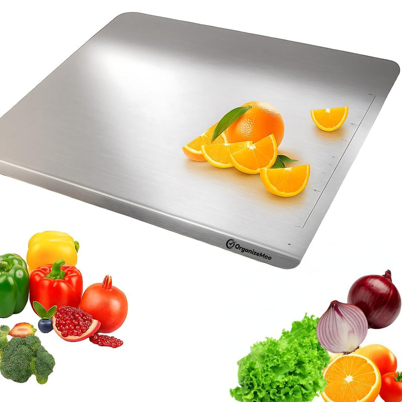 Premium (35.8 cm x30cm) Stainless Steel Chopping Board | Steel Kitchen