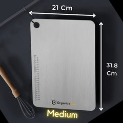 O Holder Medium Stainless Steel Chopping Cutting Board  : 1 Year With Warranty, Toxin-free - OrganizeMee