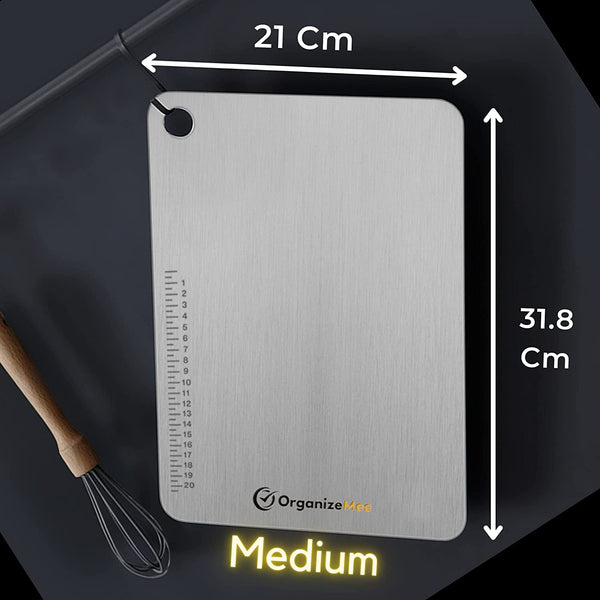 O Holder Medium Stainless Steel Chopping Cutting Board  : 1 Year With Warranty, Toxin-free - OrganizeMee