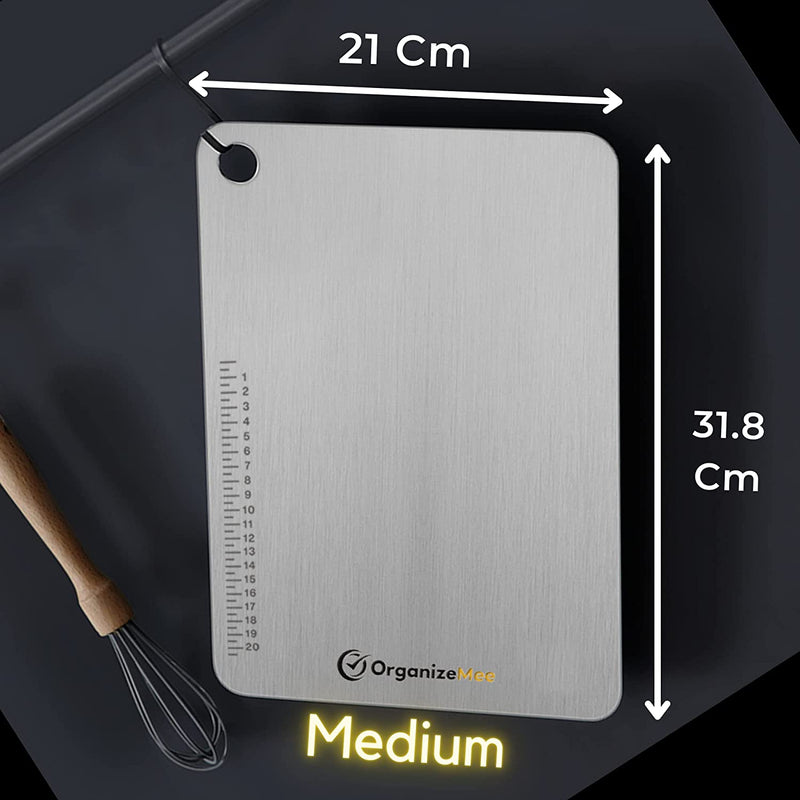 O Holder Medium Stainless Steel Chopping Cutting Board  : 1 Year With Warranty, Toxin-free - OrganizeMee