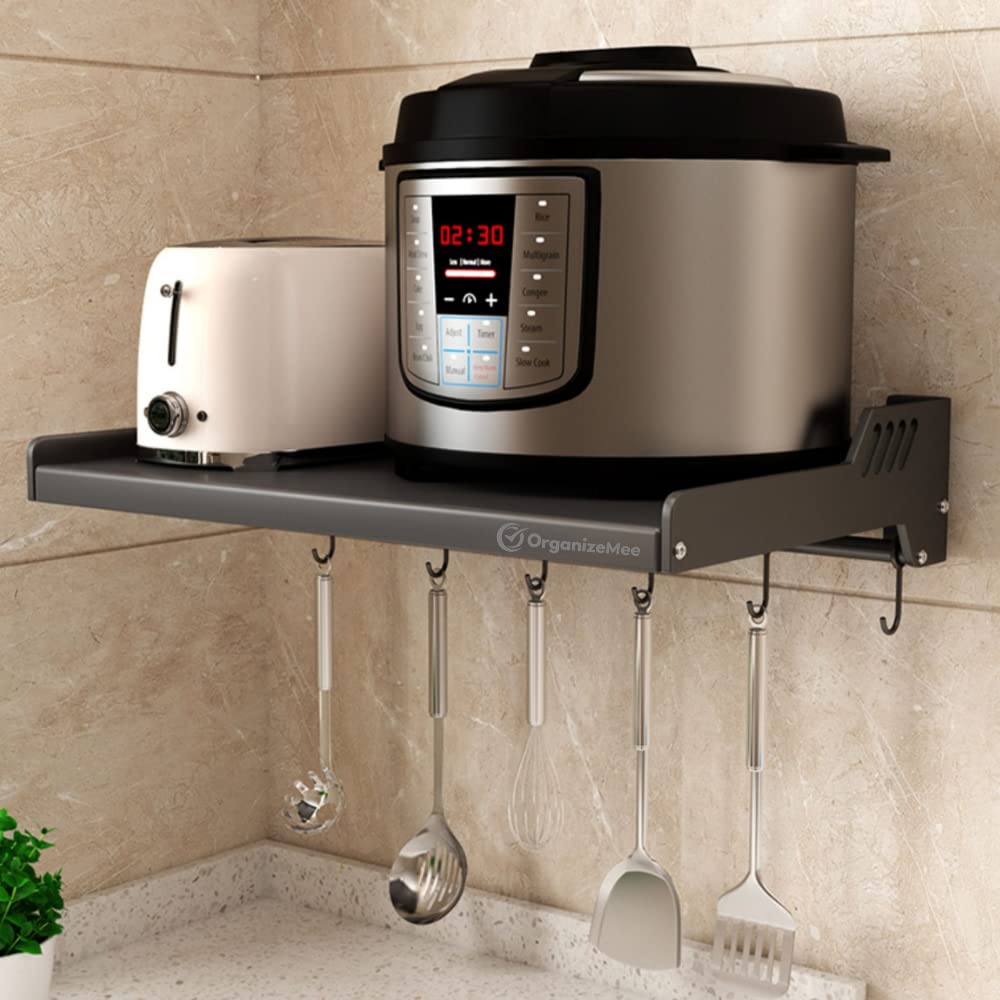 Heavy-Duty Wall Mount Stand for Kitchen Appliances, Microwave Rack