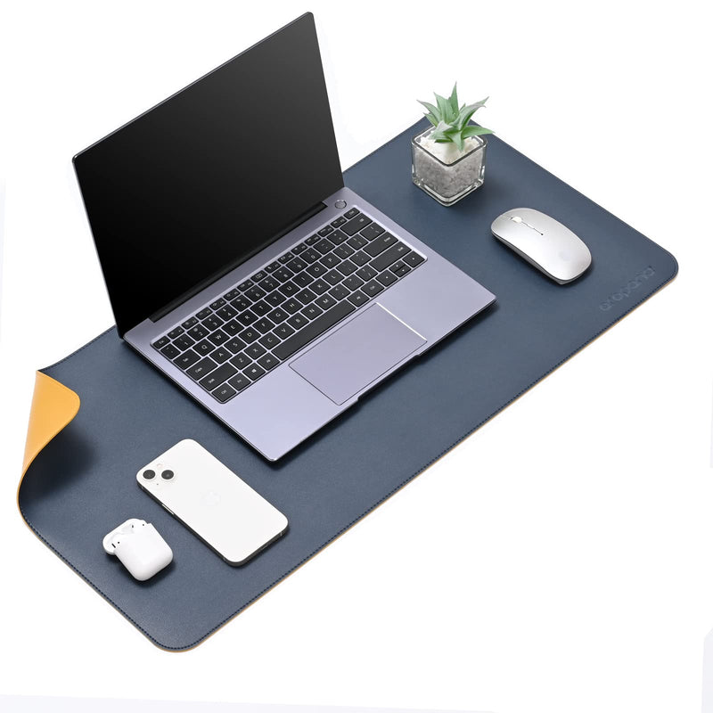 Reversible Vegan Leather Desk Mat | Large Mouse & Laptop Pad | Waterproof & Edge-Stitched