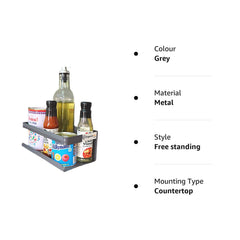 Grey Magnetic Rack Kitchen Organizer Storage  | With 1 Year Warranty - OrganizeMee