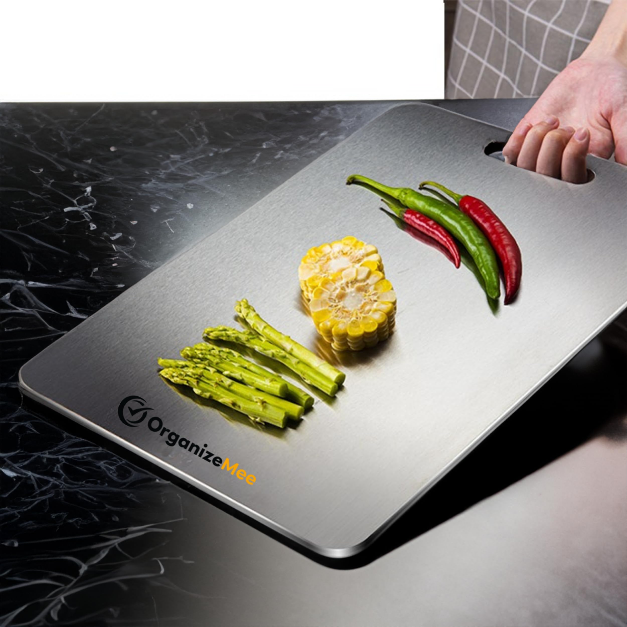 Stainless Steel Cutting Board for Kitchen - Premium Vegetable and Fruit Cutting