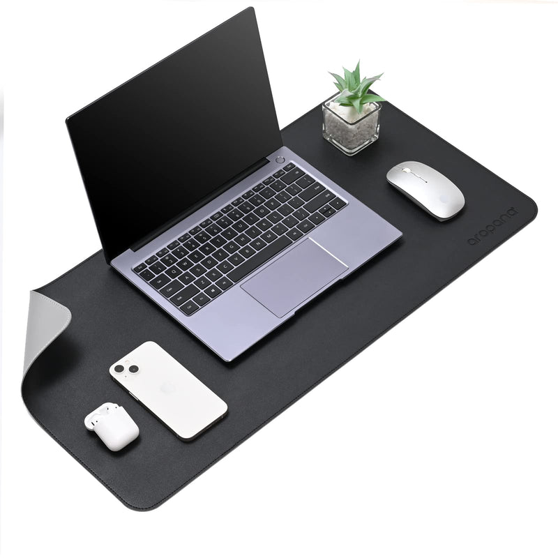 Reversible Vegan Leather Desk Mat | Large Mouse & Laptop Pad | Waterproof & Edge-Stitched