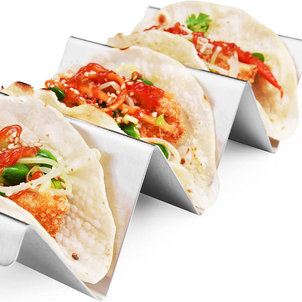 Stainless Steel Taco Holders Premium Taco Stands Holds 2 Or 3 Tacos Each Taco