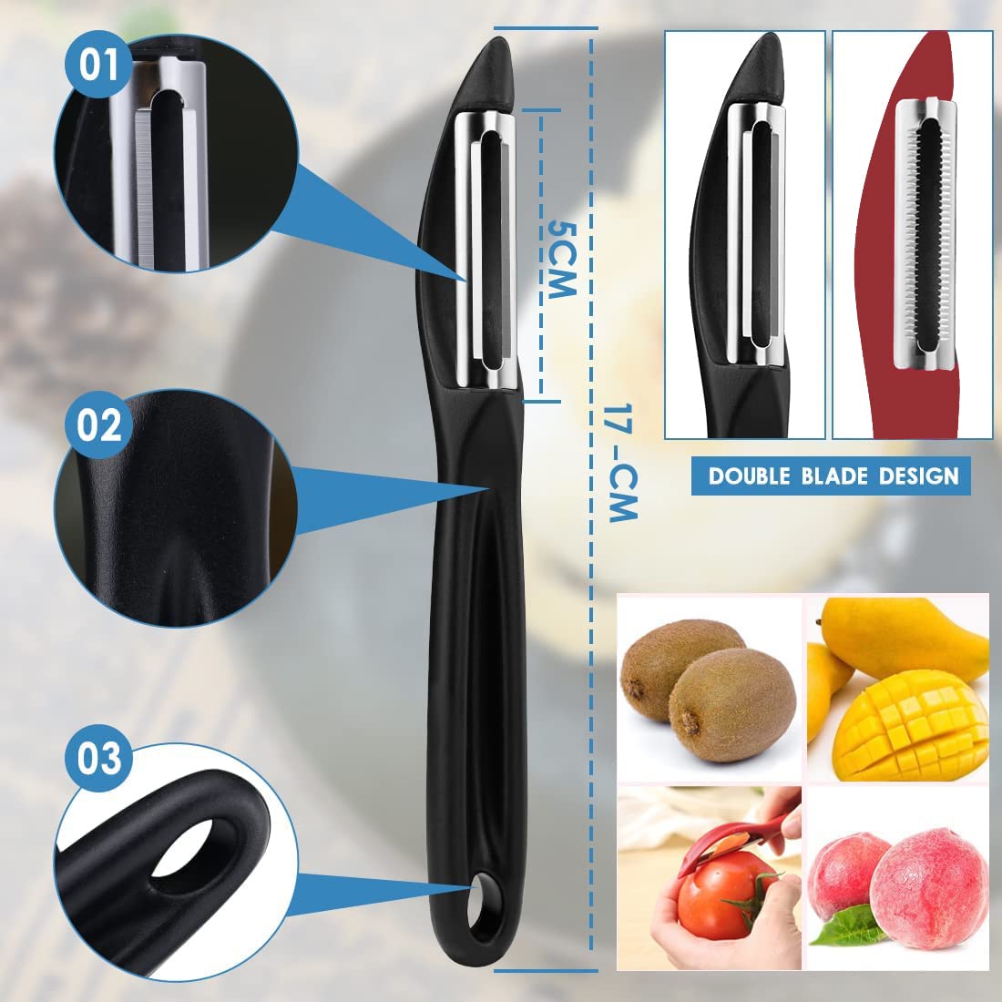 Vegetable And Fruit Sharp Dual Edge Peeler For Kitchen - OrganizeMee