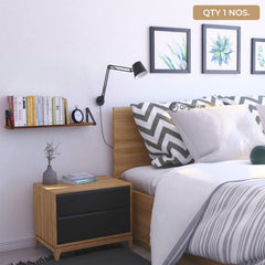 Wooden Pie With Black Bracket Floating Shelf | Decorative Shelves for Living Room | 48 Inch Long - OrganizeMee