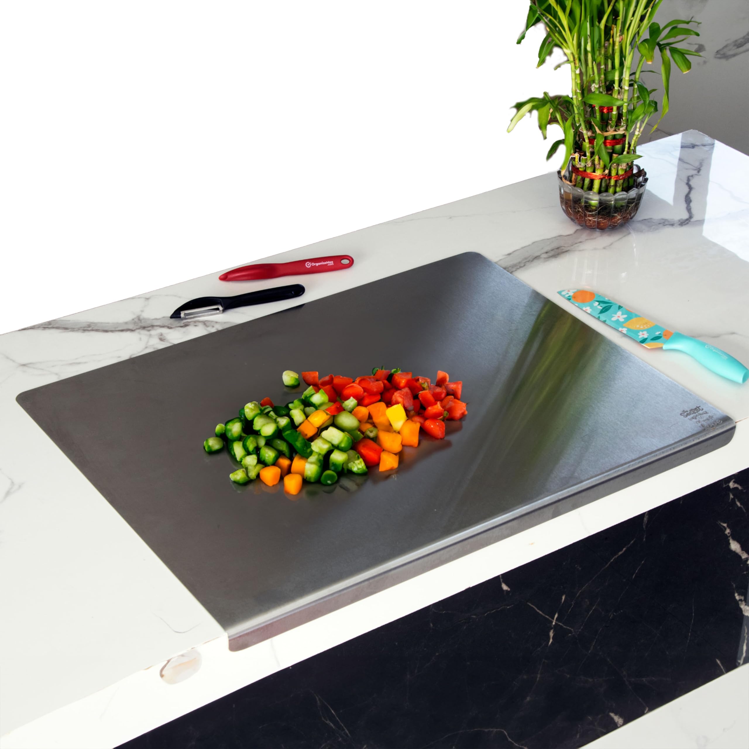 Platform Counter Top Stainless Steel Chopping Board | Kitchen Essential for Cutting Fruits & Vegetables