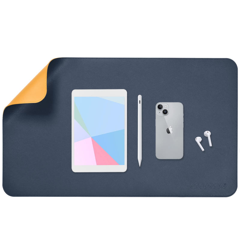 Reversible Vegan Leather Desk Mat | Large Mouse & Laptop Pad | Waterproof & Edge-Stitched