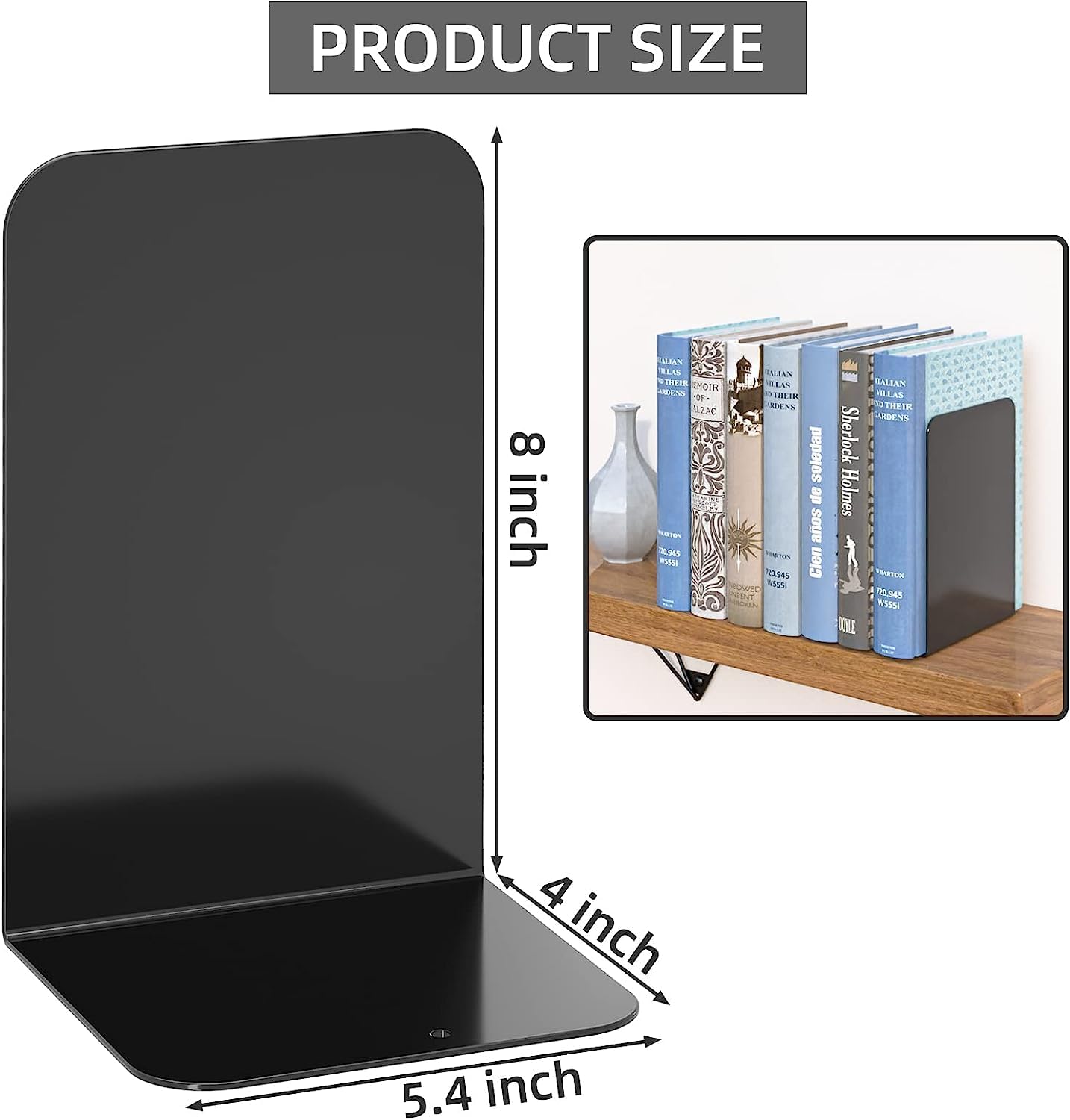 Office Files Magazines Book Organizer Bookends Pair For Home & Office | Black - OrganizeMee