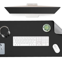 Reversible Vegan Leather Desk Mat | Large Mouse & Laptop Pad | Waterproof & Edge-Stitched