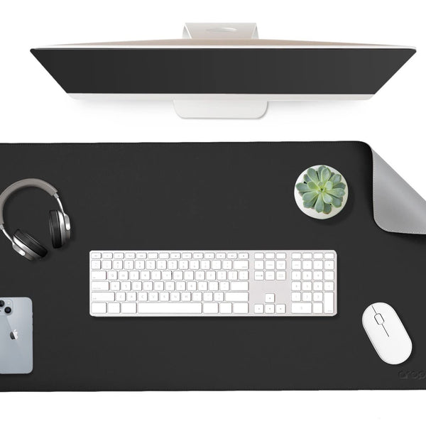 Reversible Vegan Leather Desk Mat | Large Mouse & Laptop Pad | Waterproof & Edge-Stitched